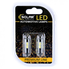 Лед лампа для авто T10 Premium Line 10SMD 5730+lens 6500K Solar комплект 2шт