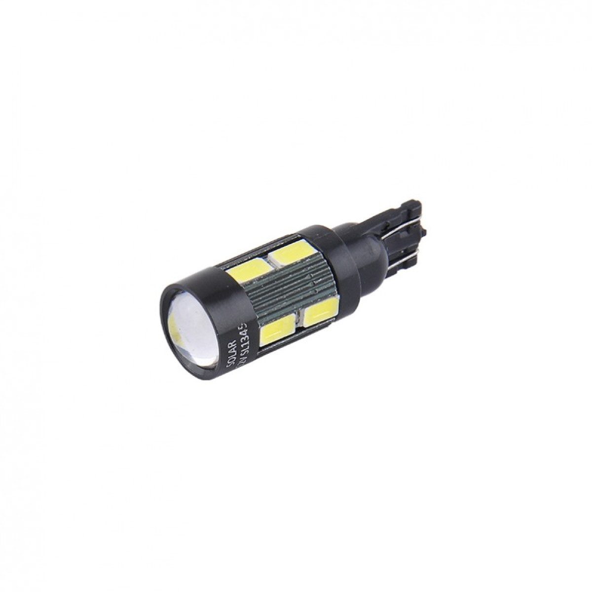 Лед лампа для авто T10 Premium Line 10SMD 5730+lens 6500K Solar комплект 2шт