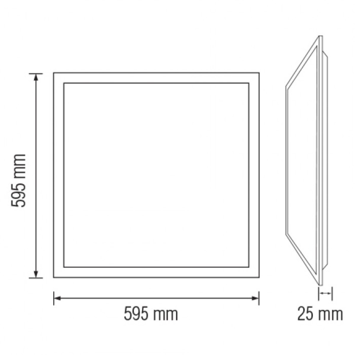 Led панель EUROPA-80 80W 4200К 5575Lm 600×600×25мм (595×595мм)
