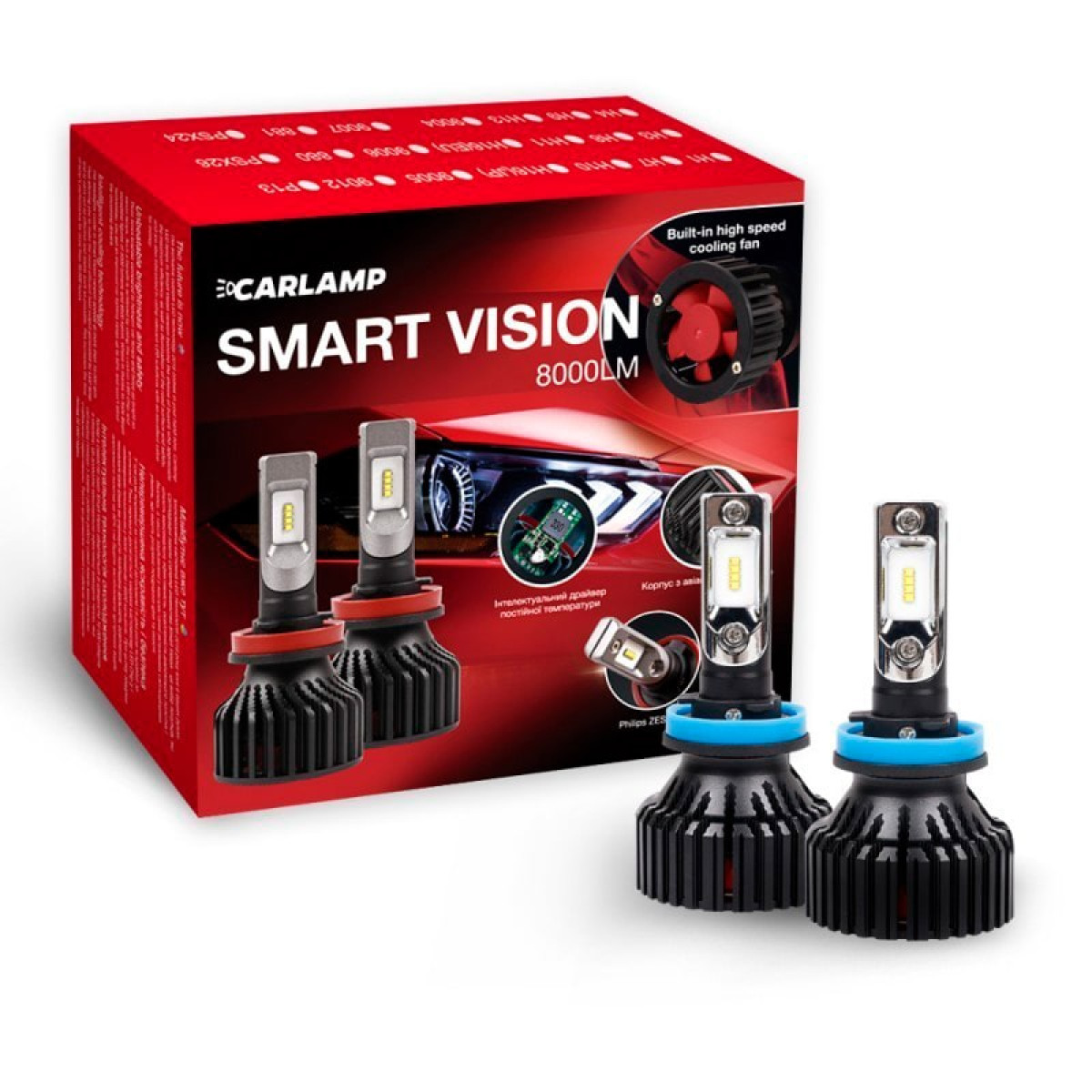 Автомобільна led лампа H11 Carlamp Smart Vision 8000lm 9-16V 30W 6500K комплект 2шт