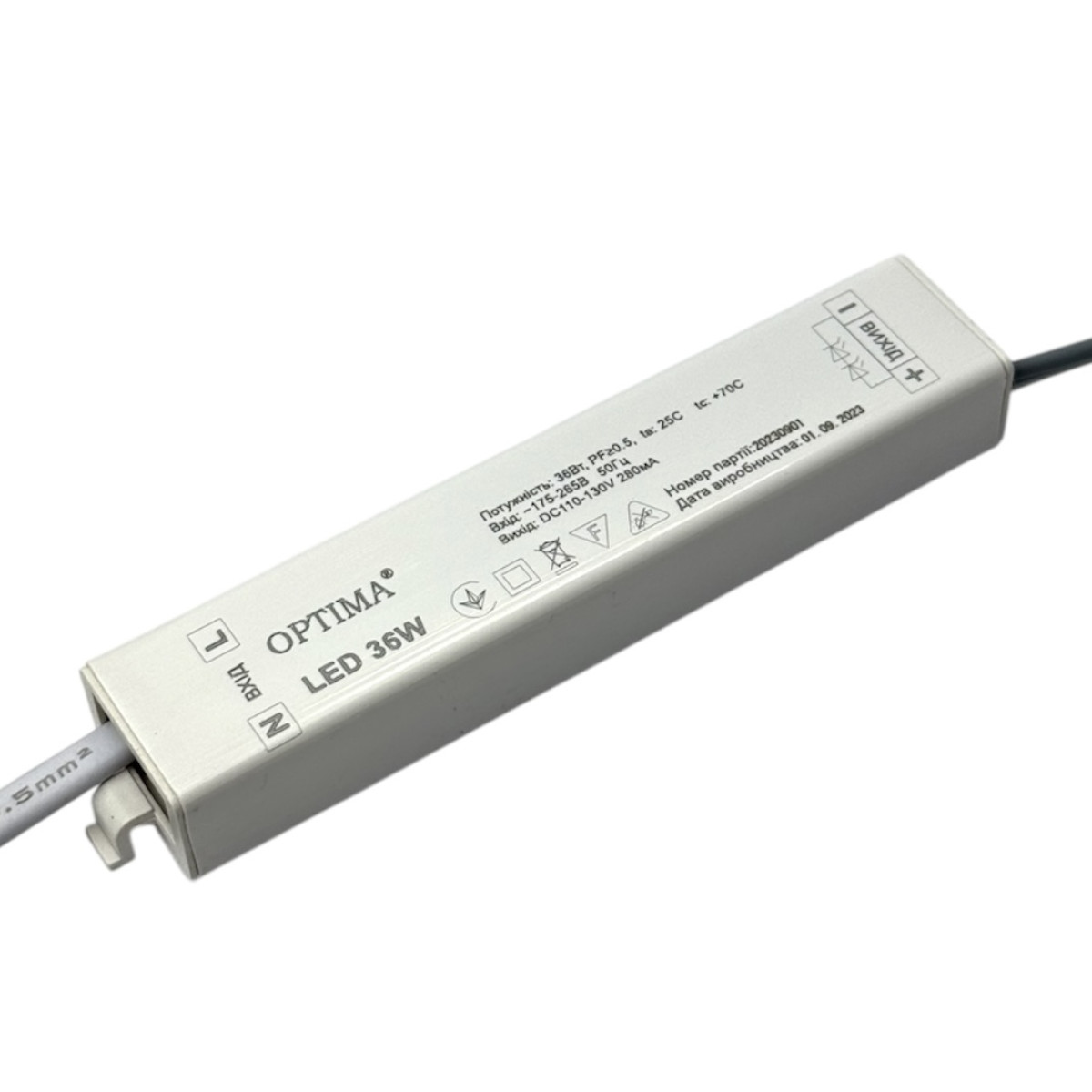 Драйвер для панелі PRISMATIC 36W 220V Optima