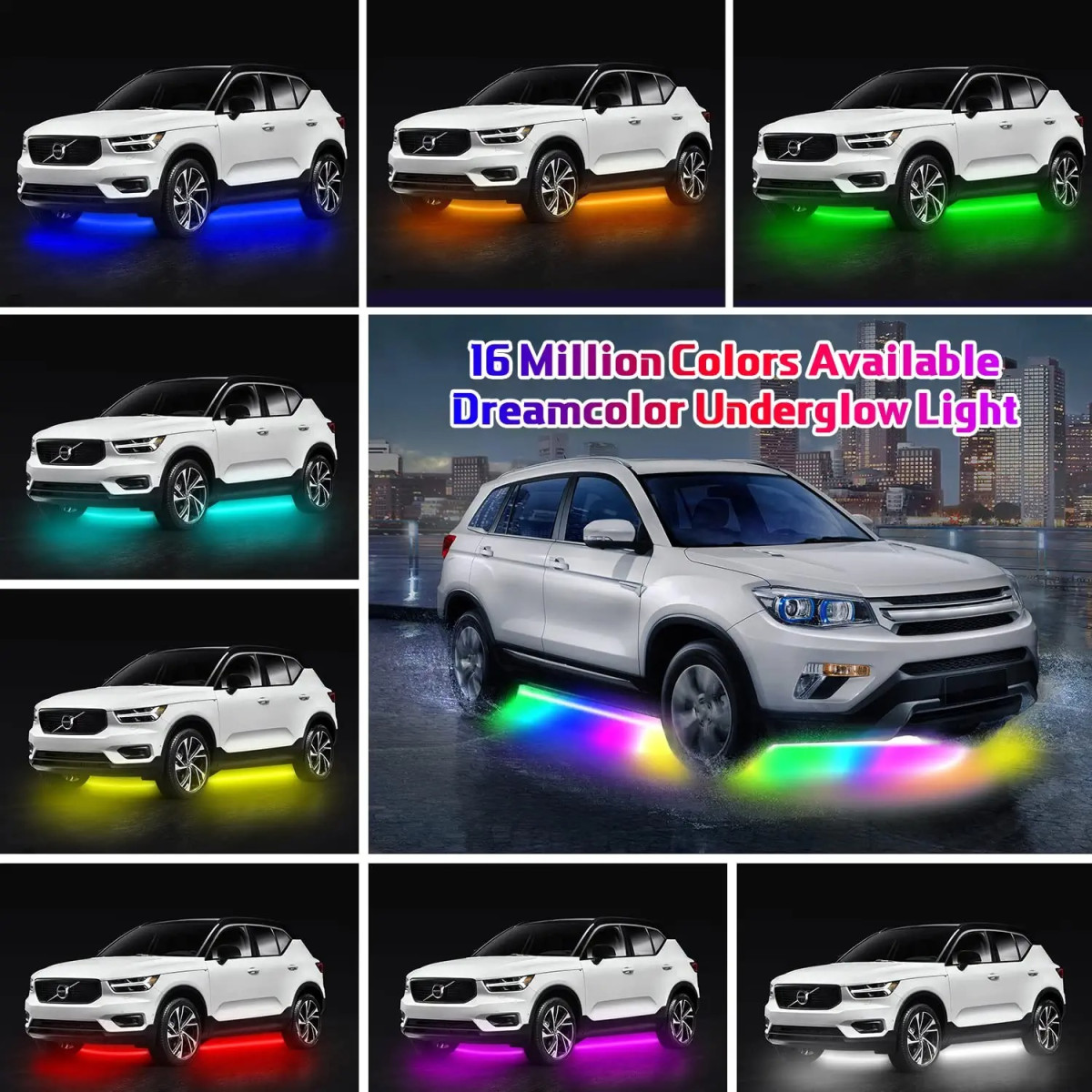 Підсвітка авто RGBW 12V IP68 2×60см + 2×90см з пультом