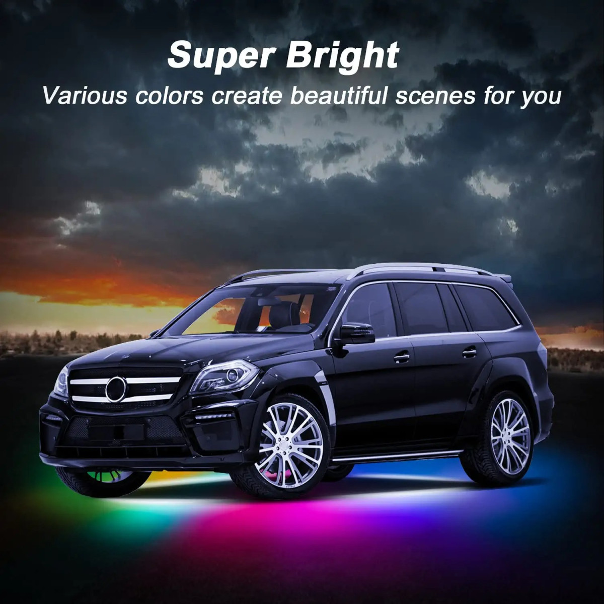 Підсвітка авто RGBW 12V IP68 2×60см + 2×90см з пультом