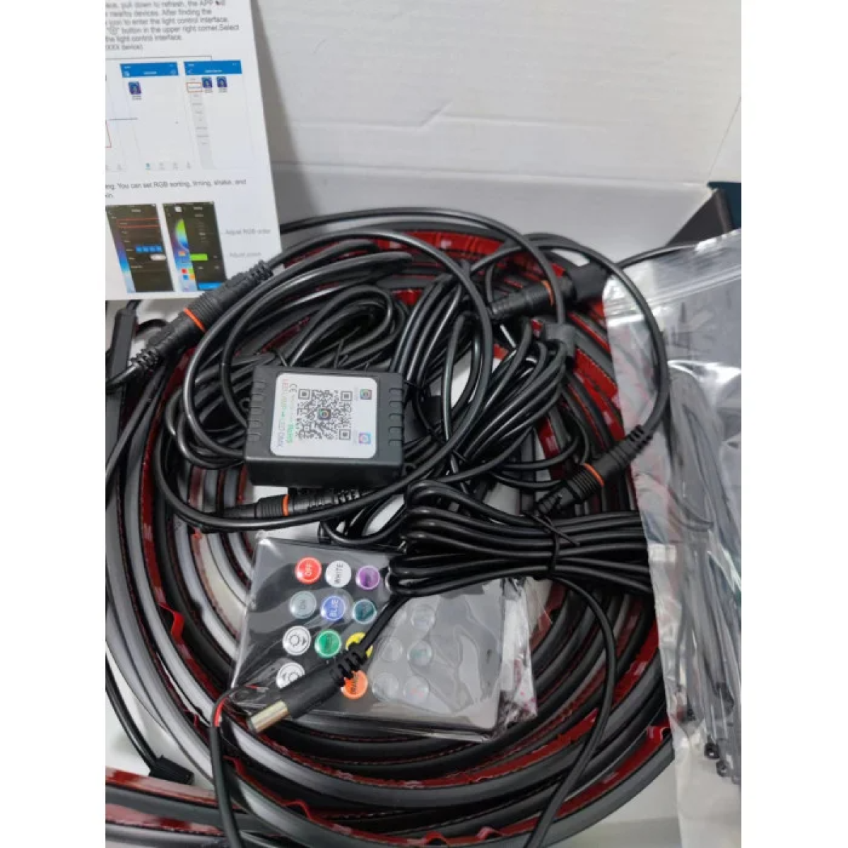 Підсвітка авто RGBW 12V IP68 2×90см + 2×120см з пультом