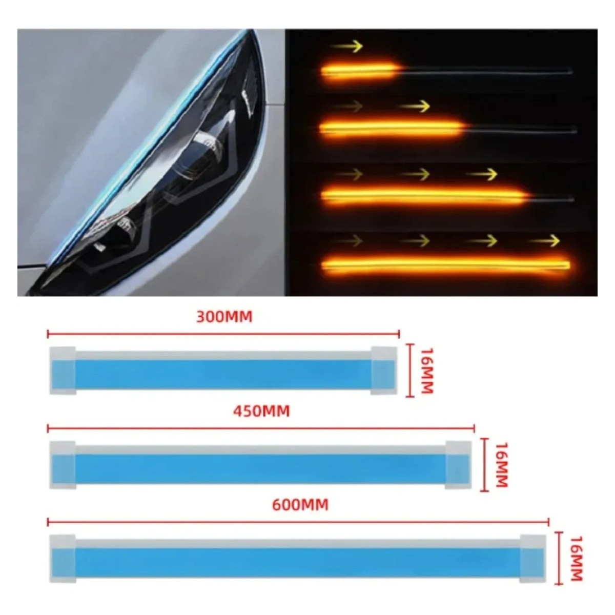 Денні ходові вогні led з поворотами DRL 45 см зі сканером 12V (2 шт.)
