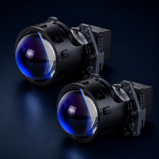 Авто лінзи BiLED Triada DLX 3.0" 100/110W 3xLED 5500K синє скло біксенон (2 шт.)