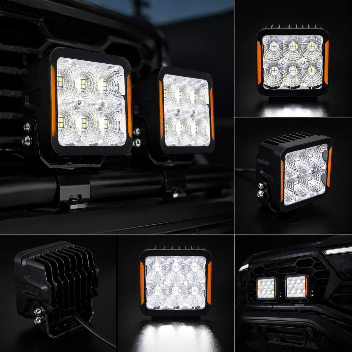 Додаткові лед фари WL SQ-108 120W 4" 24 LED 9–32V 6000K з денними вогнями DRL