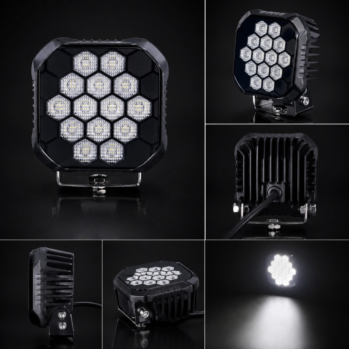 Додаткова лед фара 90W 4,4" WL SQ HF-16 DLX 9–32V 8100Lm розсіяне світло 6000K