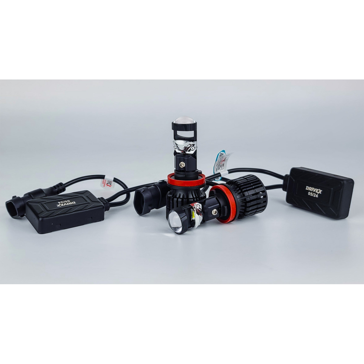 Авто лед лампа H11 LE-07 6000K 55W міні лінза CAN 9–32V комплект